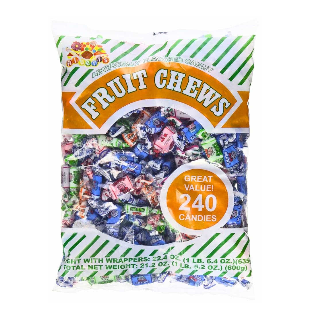 ALBERT’S Candy Assorted Fruit Chews Candy, 240 Count (Pack of 1),