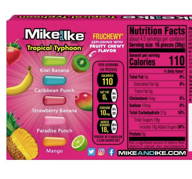 Mike and Ike Tropical Typhoon Chewy Candy 4.25 OZ Box (2 boxes)