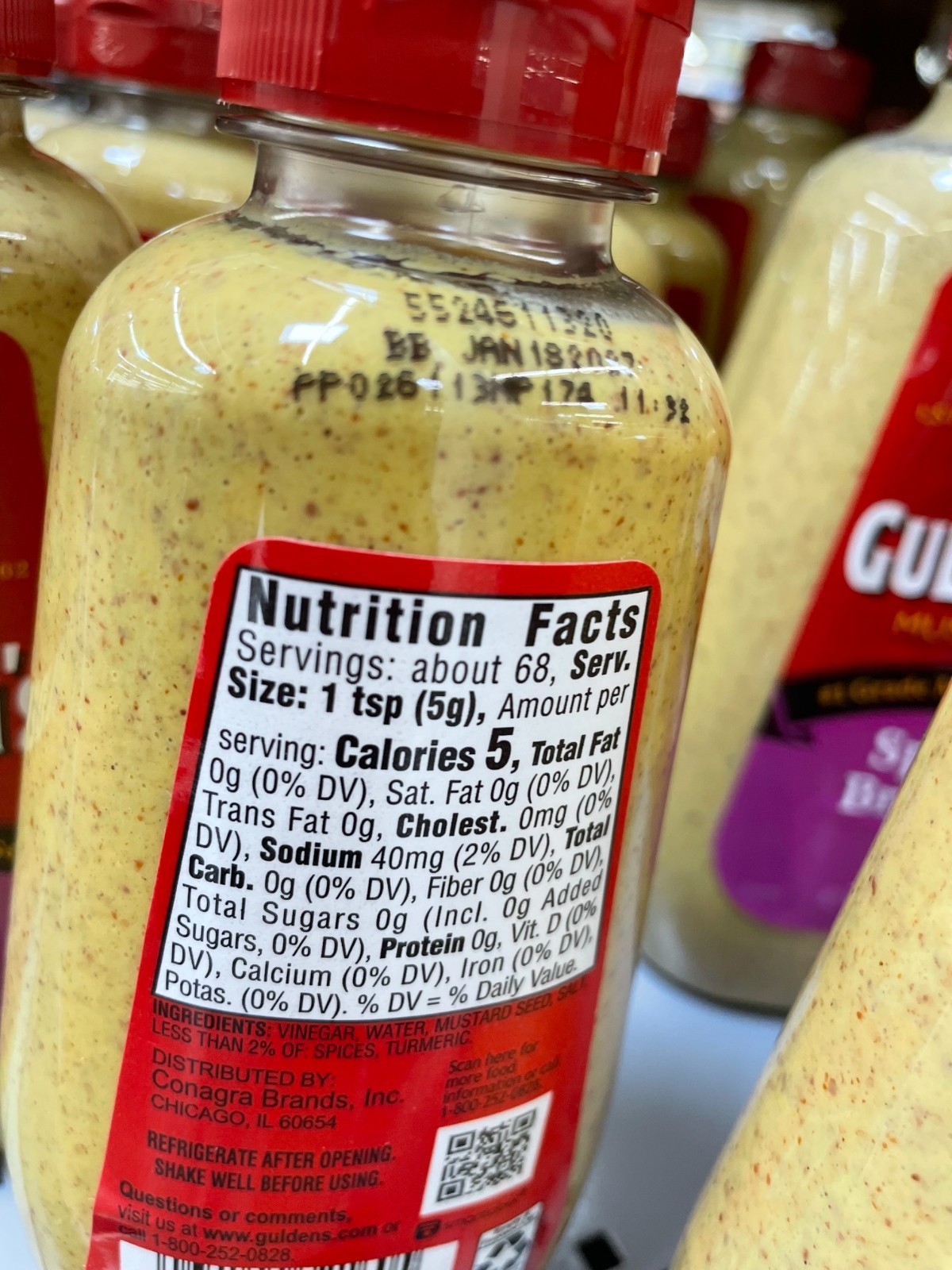 4 Pack Gulden’s Spicy Brown Mustard Size 12 oz Squeeze Bottles Bold Flavor