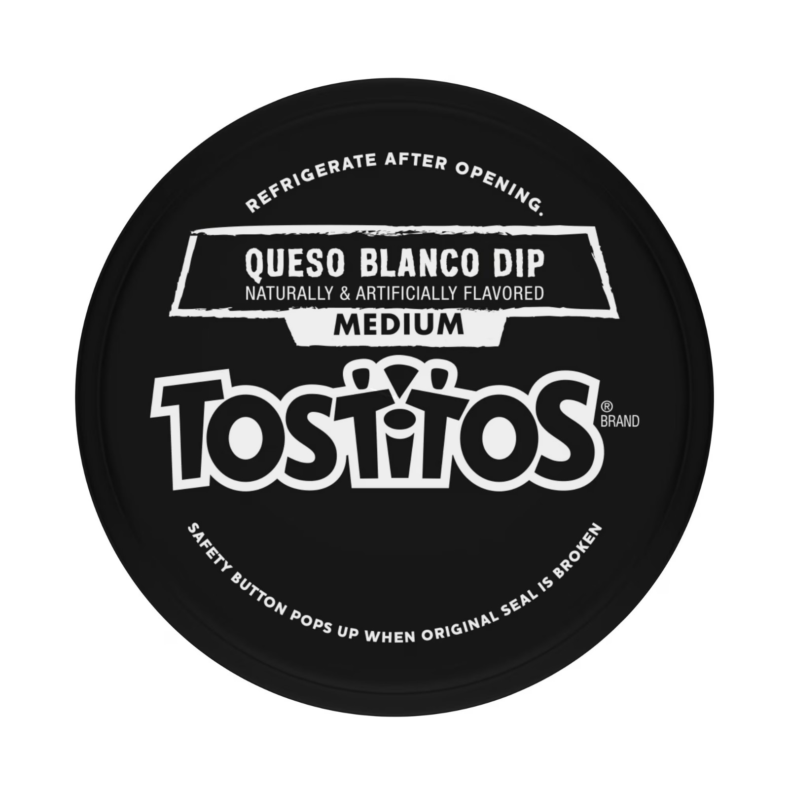 Tostitos Medium Blanco Flavored Queso Dip, 23 oz Jar