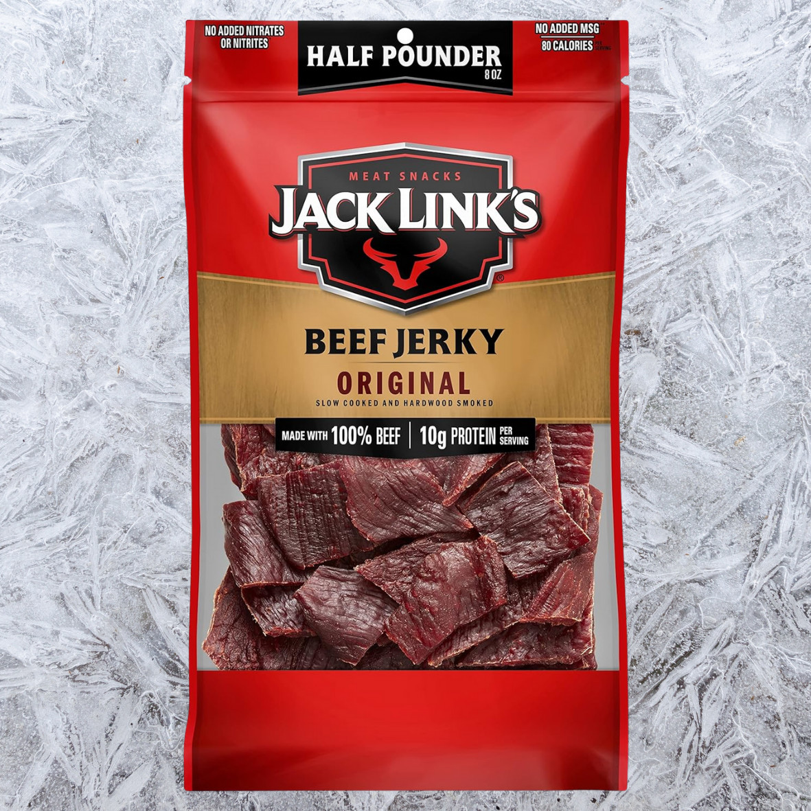 Jack Link’s Beef Jerky, Original, 1/2 Pounder Bag – Flavorful Meat Snack, 10g of