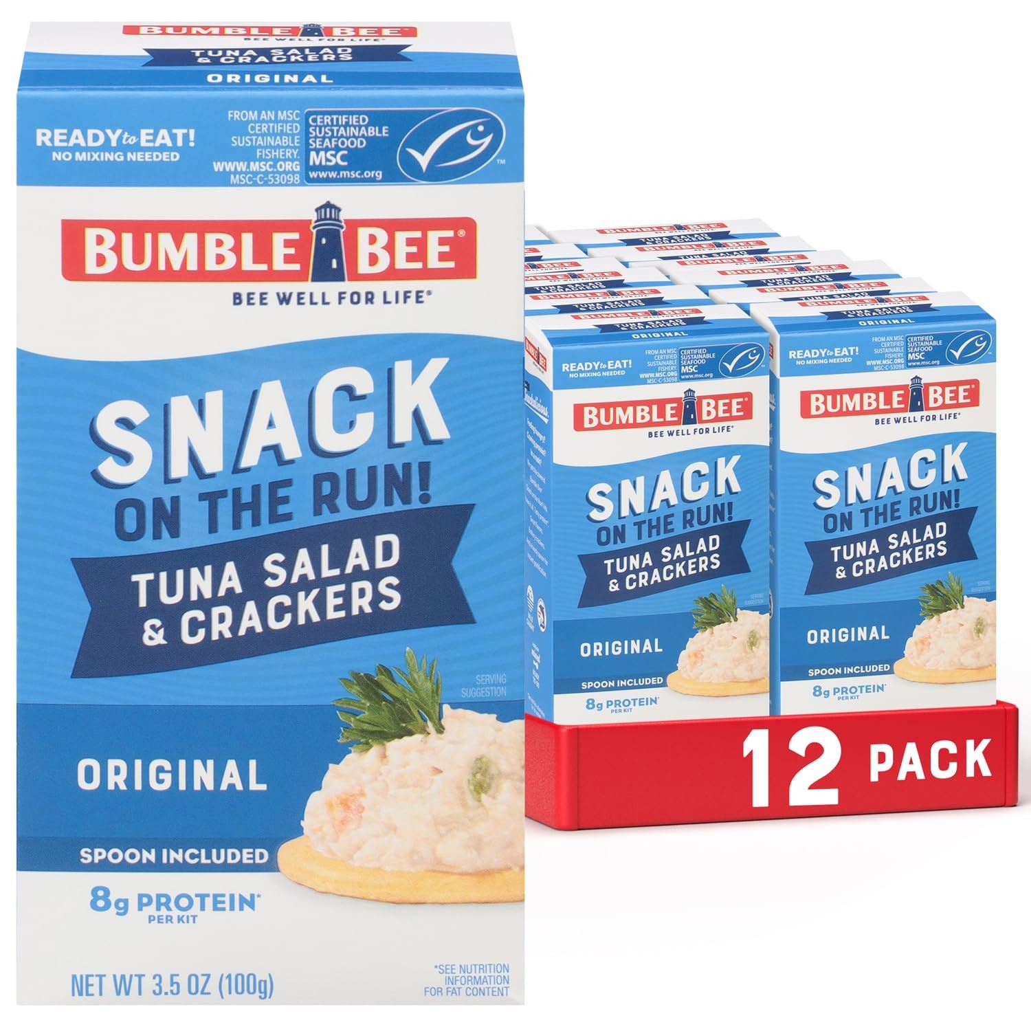 Bumble Bee Snack on the Run Original Tuna Salad with Crackers Kit (Pack of 12) –