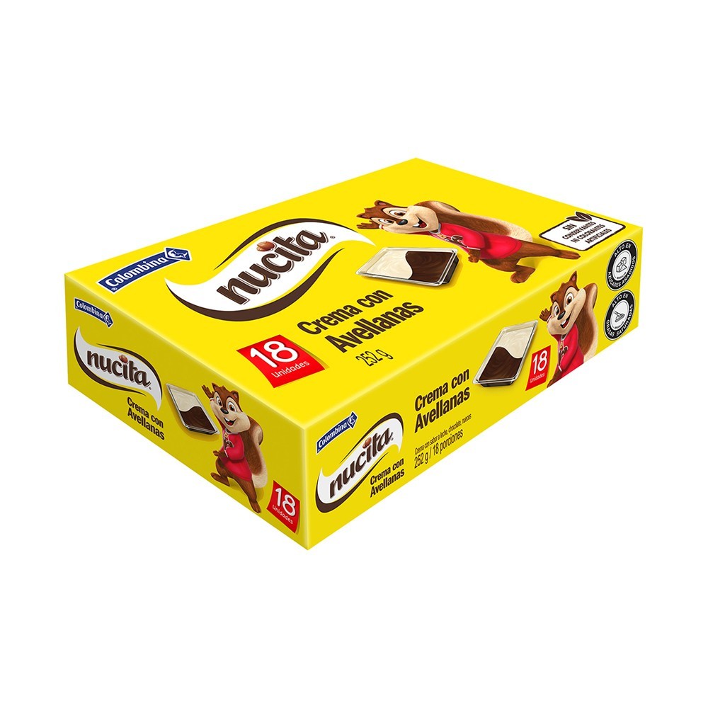 Nucita Milk Chocolate & Hazelnut Flavored Spread Crema de Avellanas 18 Units