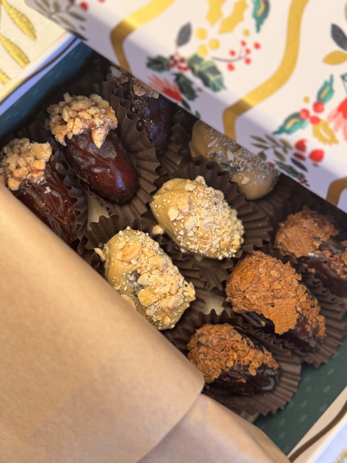 Medjool Dates Covered with Chocolate and filled with nuts/ 24 pieces in a box