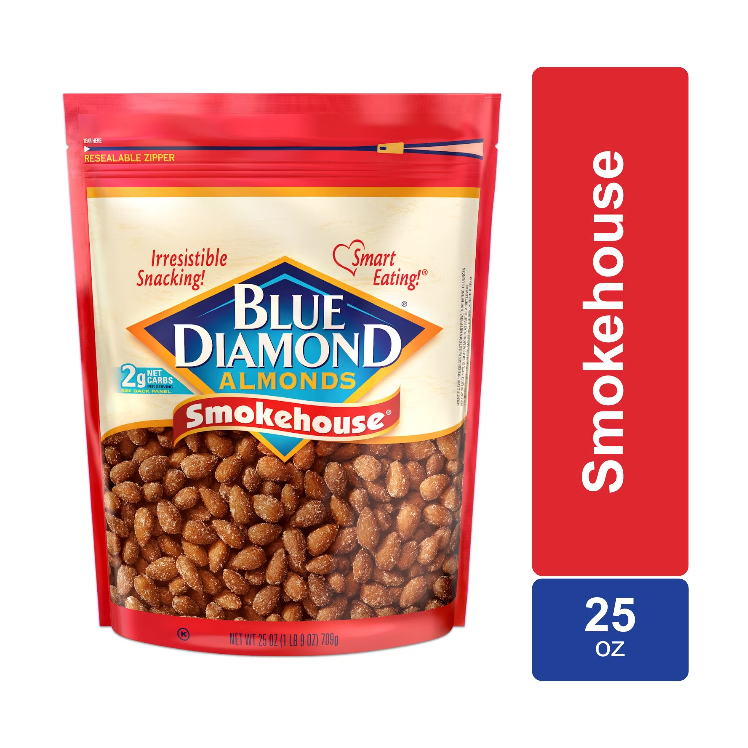 Blue Diamond Almonds, Smokehouse Flavored Snack Nuts for Healthy Snacking, Lunch