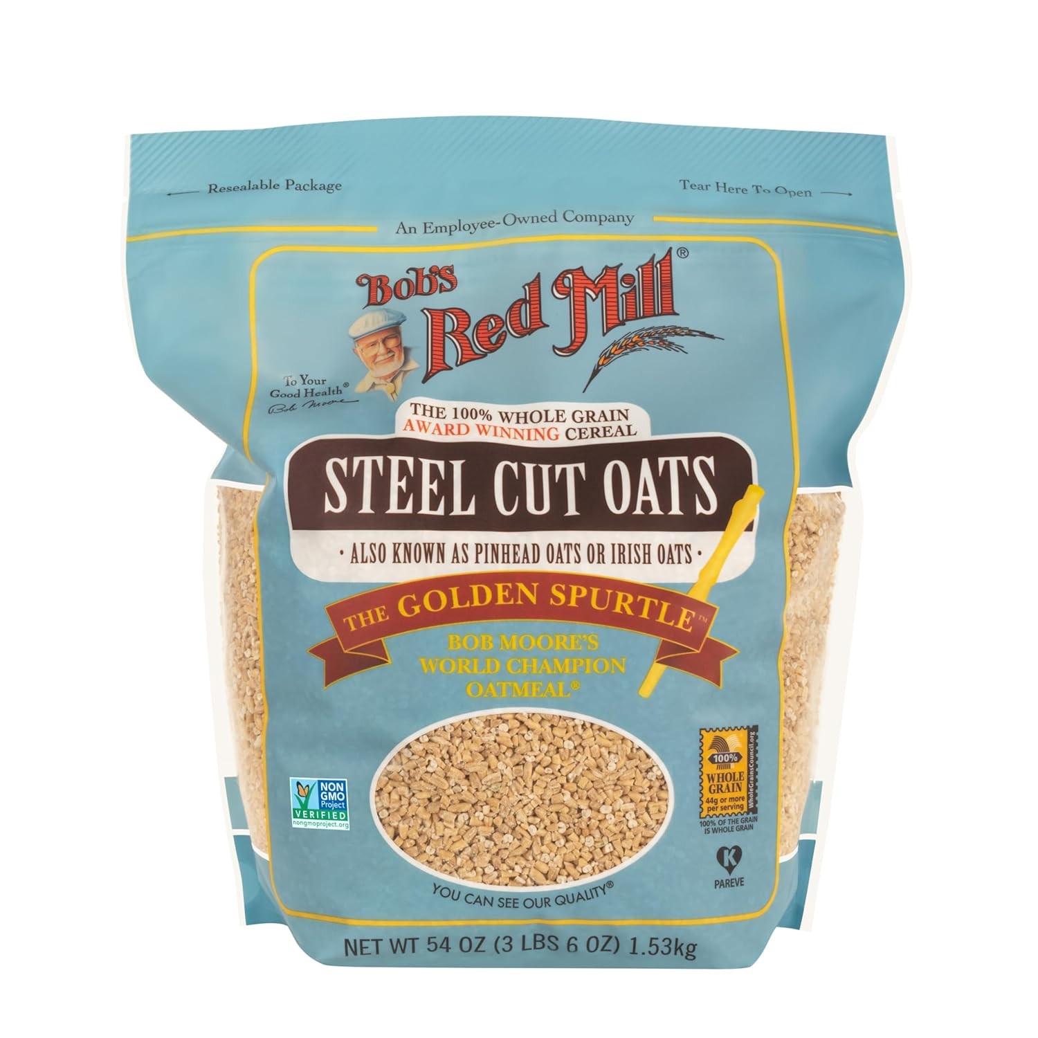 Steel Cut Oats, 54Oz (Pack of 4) – Non GMO, Whole Grain, Vegan, Kosher