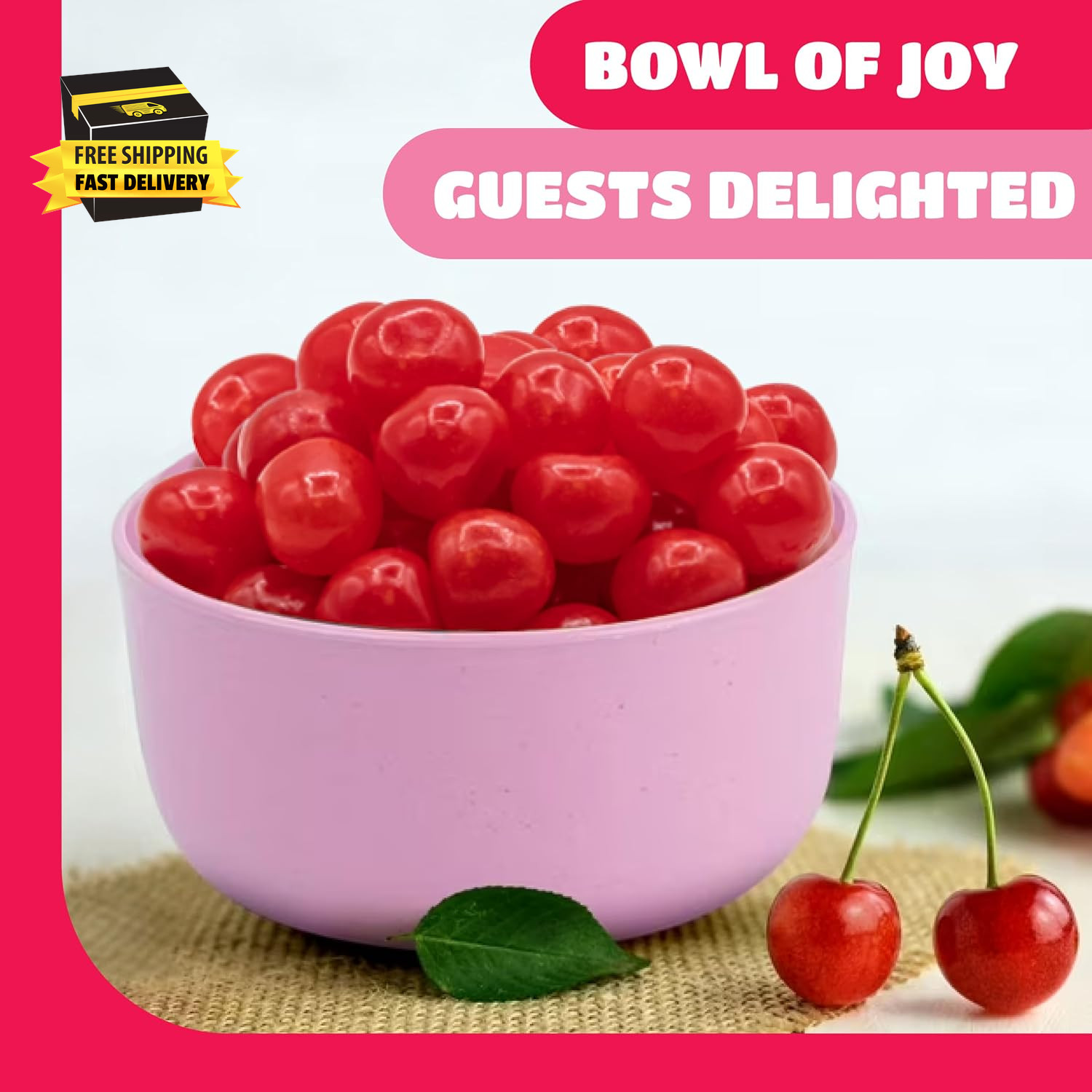 Cherry Sours Candy, Old Fashioned Cherry Sour Balls – 1 Lb Pack | Nostalgic Chew