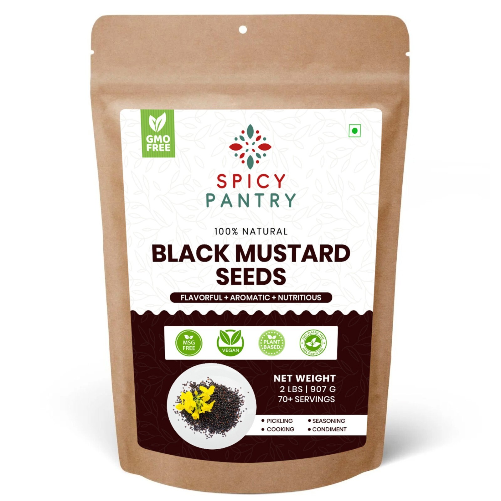 Black Mustard Seeds Whole Spice (Kali Rai) – 2 LBS Aromatic Spice for Cooking