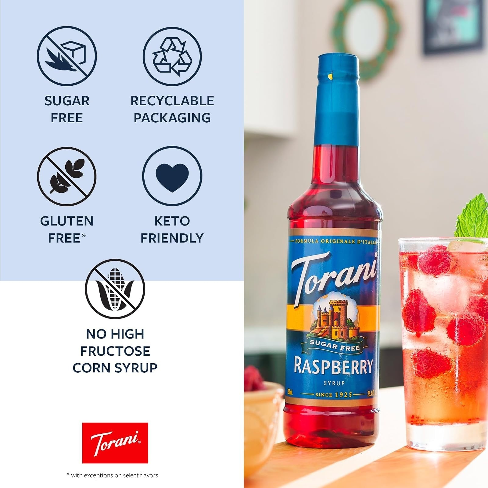 Torani Sugar Free Flavored Drink Syrup Variety Pack – 25.4 fl oz