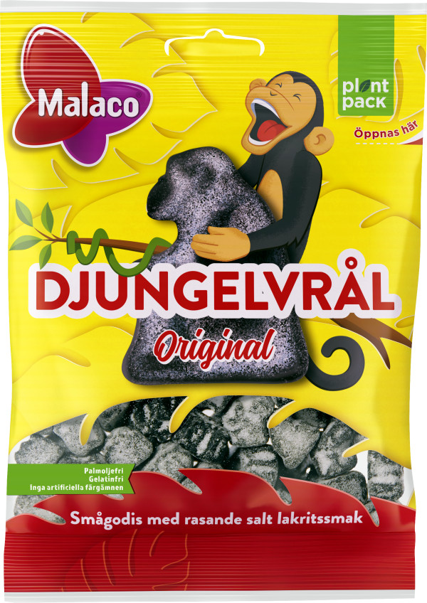 Malaco Djungelvrål Super Salty Licorice 80 Gram Made In Sweden