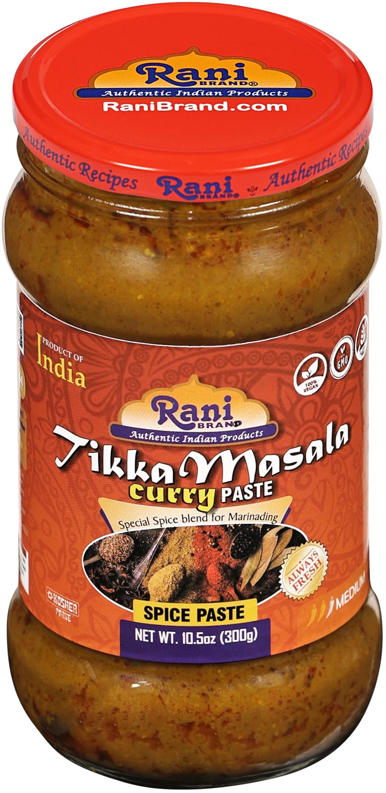 Rani Tikka Masala Cooking Spice Paste 10.5oz (300g) Glass Jar