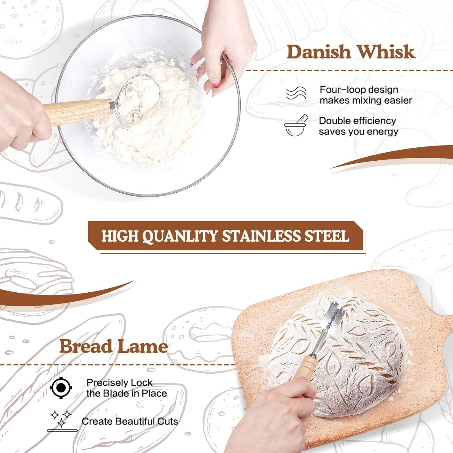 Sourdough Starter Kit,9»Round Proofing Basket,36oz Sourdough Starter Jar | B…