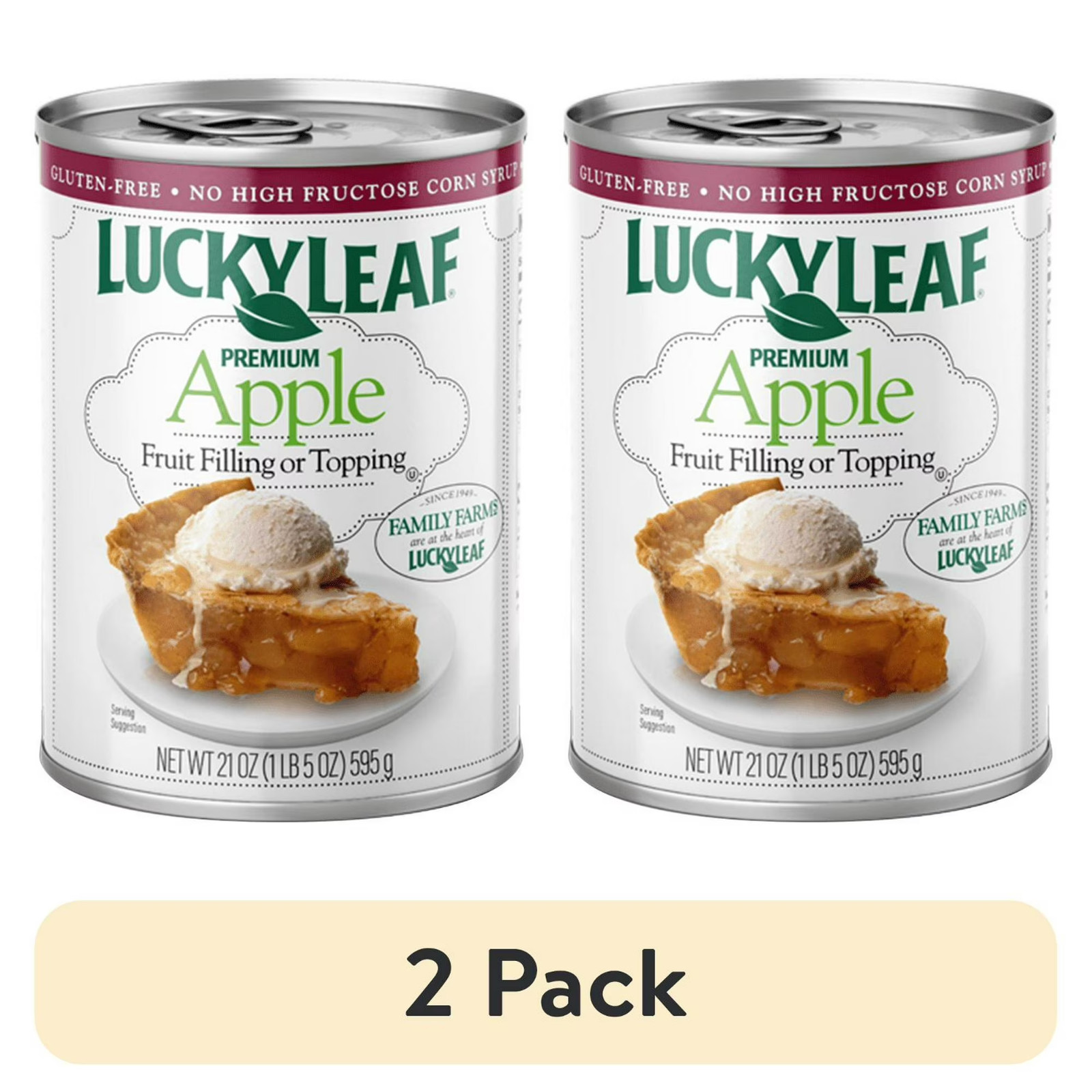 (2 pack) Lucky Leaf Apple Pie Filling, 21 oz