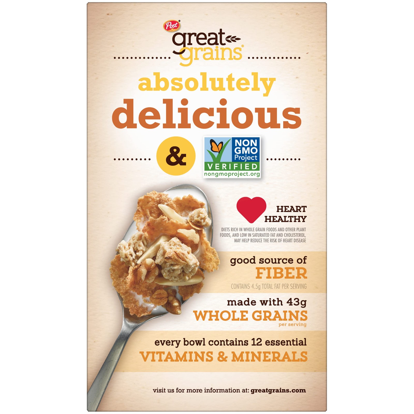 Post Great Grains Banana Nut Crunch Breakfast Cereal, 18 Ounce (Pack of 3)