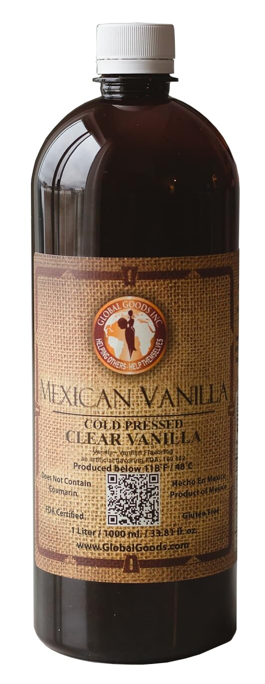 Global Goods – Pure Mexican Vanilla (Clear 1 liter, 33.81 fl oz)