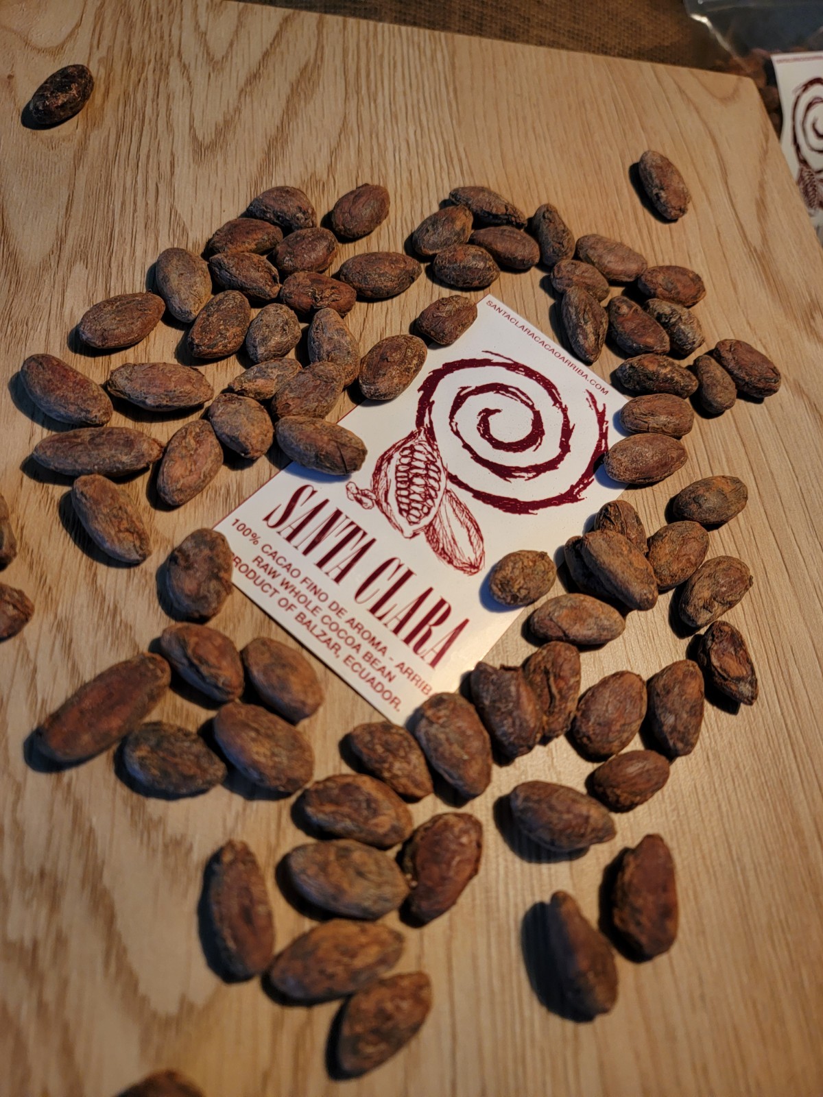 Whole Raw Dried Cacao Beans. 100% Fino De Aroma-Arriba. From Balzar, Ecuador.