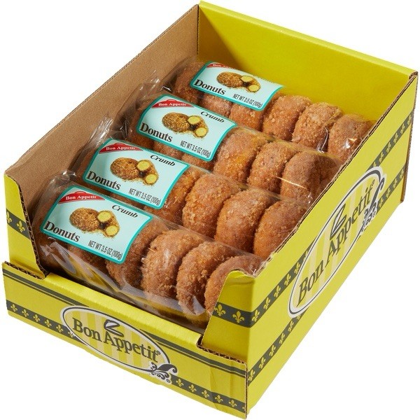 Bon Appetit Mini Crumb Donuts 16 Packs 6ct Each Bulk Snack New