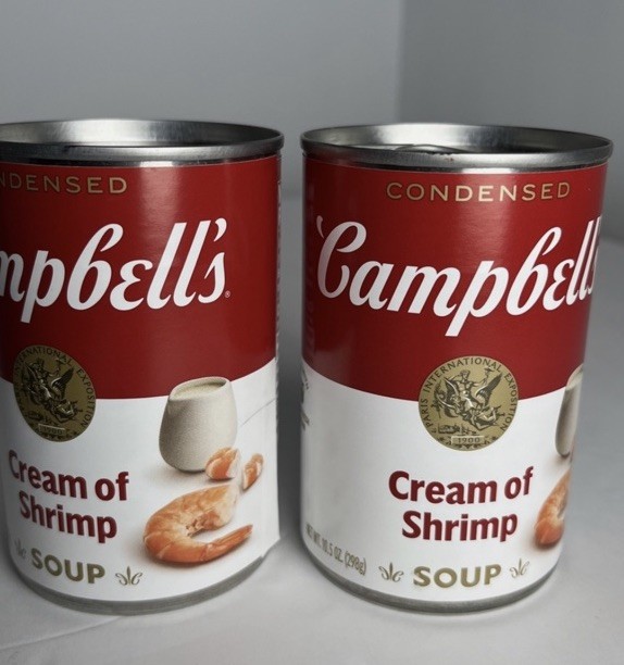 Campbell’s Condensed Cream of Shrimp Soup 2 Cans 10.5 oz Exp Dec 2026