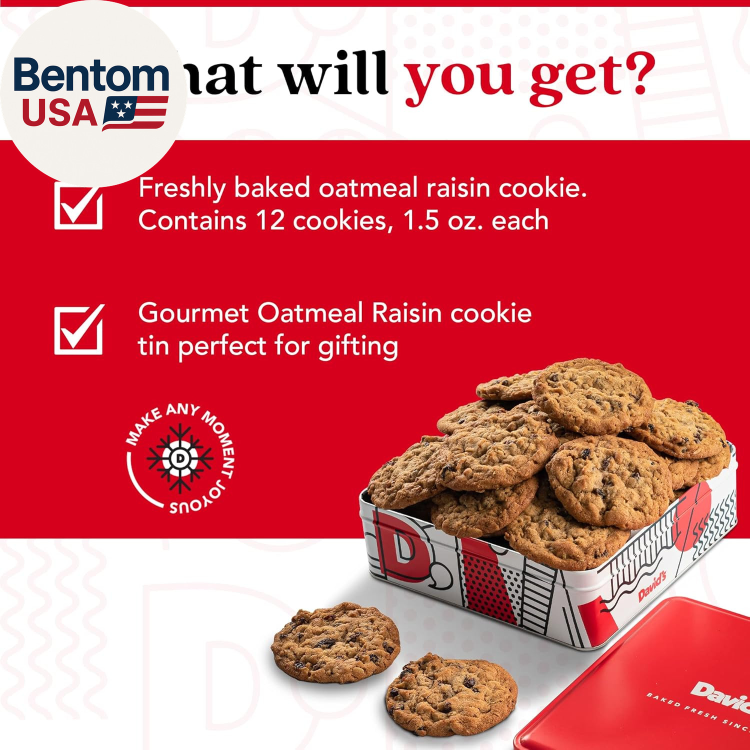 1Lb Oatmeal Raisin Fresh Baked Cookies – Delectable & Premium Ingredients – No A