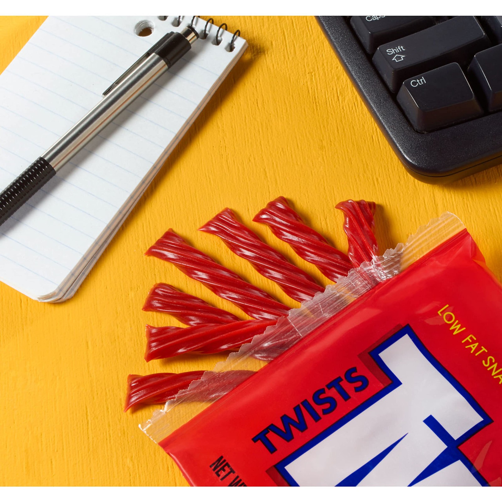 TWIZZLERS Twists Strawberry Flavored Chewy Candy, Bulk Low Fat, 5 oz King Size P