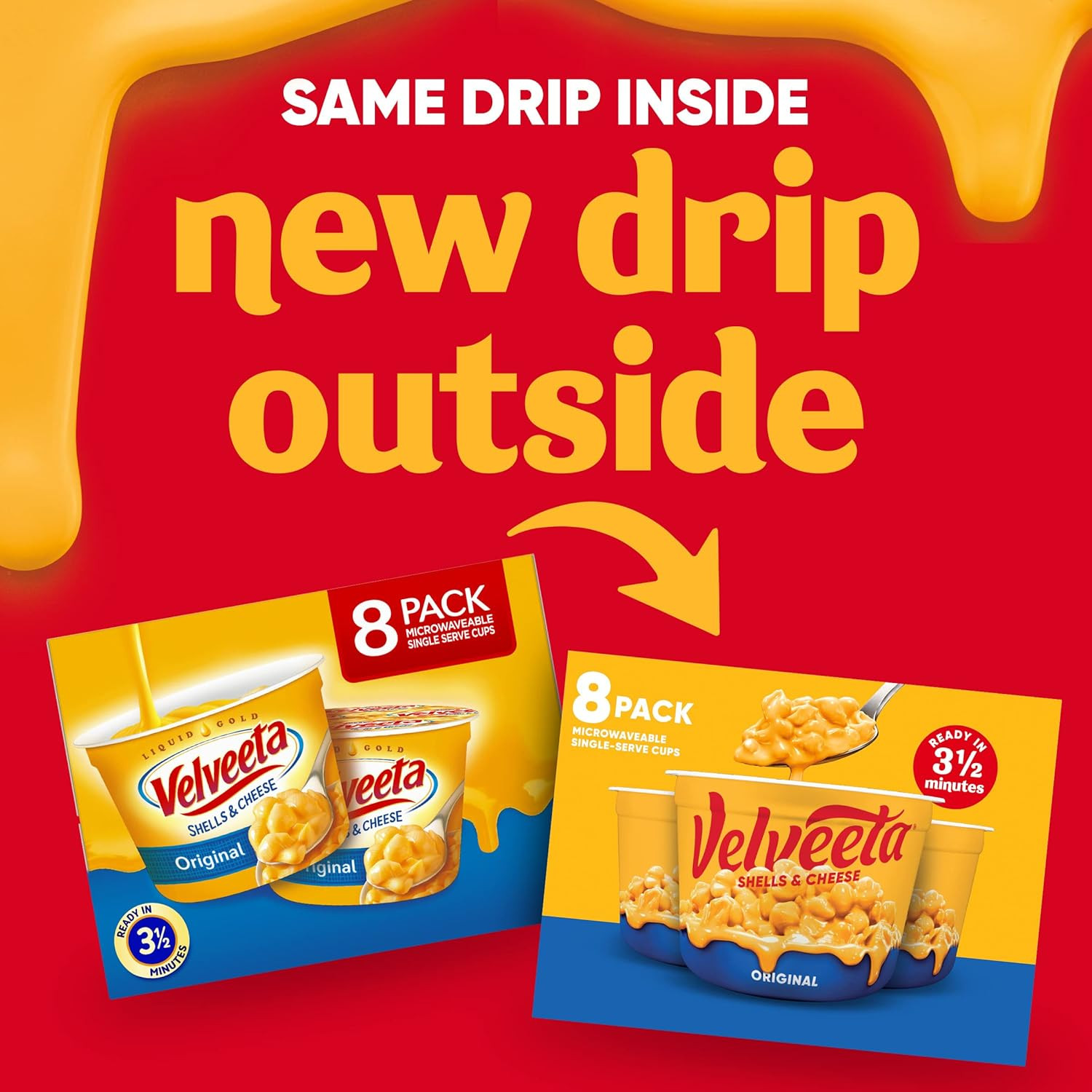 Velveeta Shells & Cheese Original Microwaveable Shell Pasta & Cheese Sauce, 8 Ct