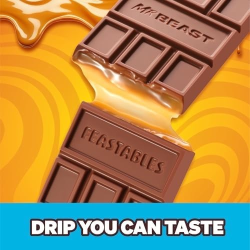 MrBeast Feastables Caramel Chocolate Bar King Size 10 Ct Fairtrade Cocoa
