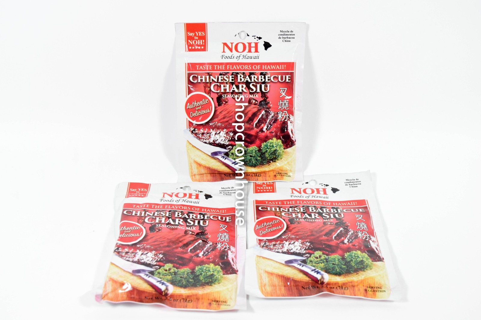3 NOH Foods of Hawaii Chinese Barbeque CHAR SIU 2.3 ounce pack 10/10/2027