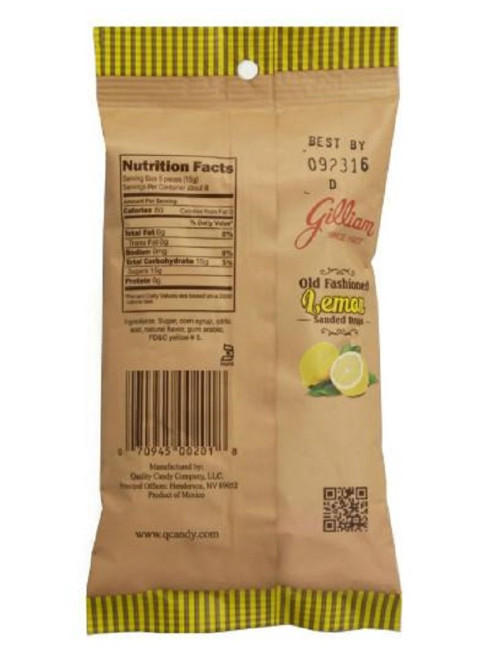 Old Fashioned Candy Flavored Sanded Lemon Drops Pack of 2 (4.5 oz. Bag) (Lemon)