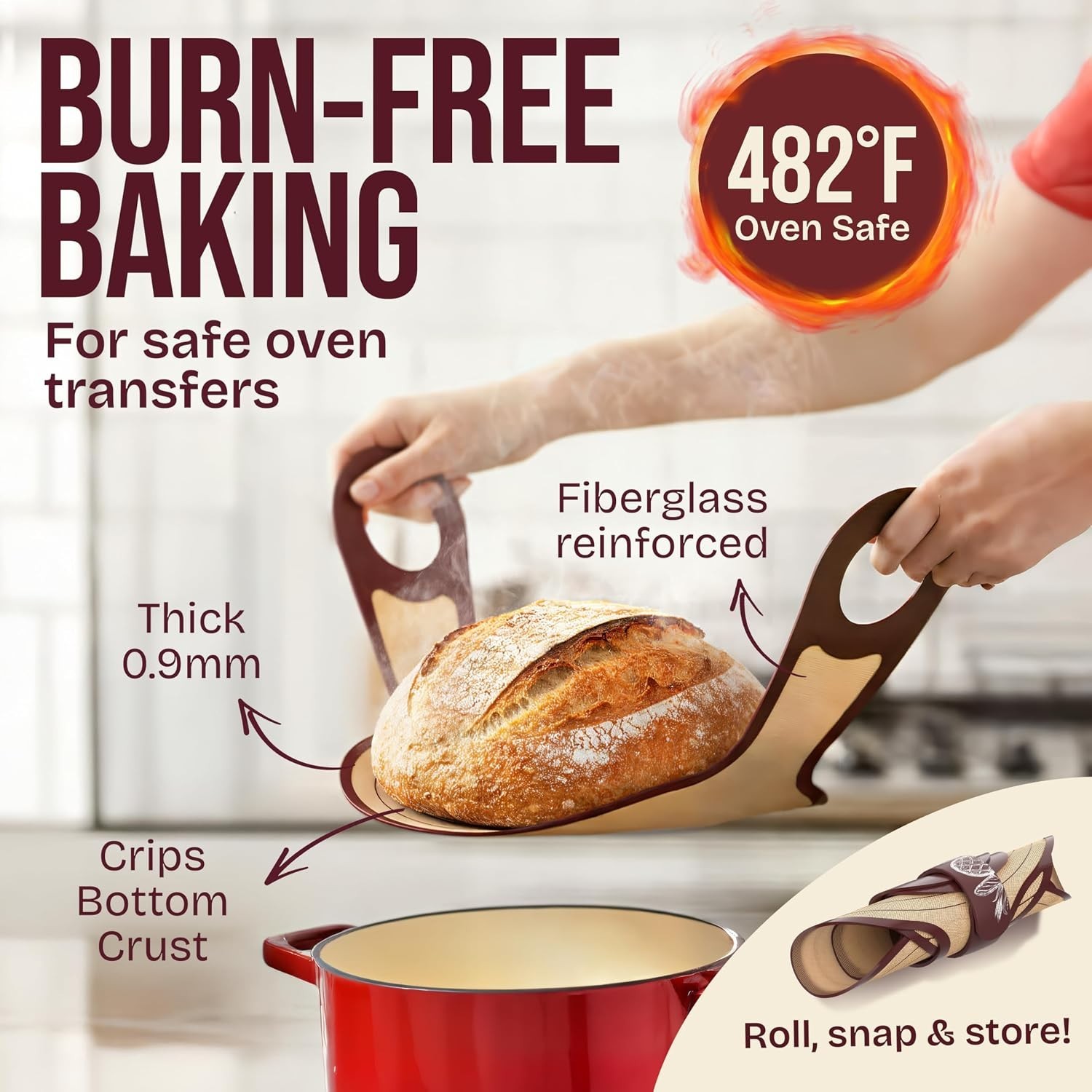 Sourdough Baking Kit: Rattan Basket, Silicone Sling & 10 Essential Tools