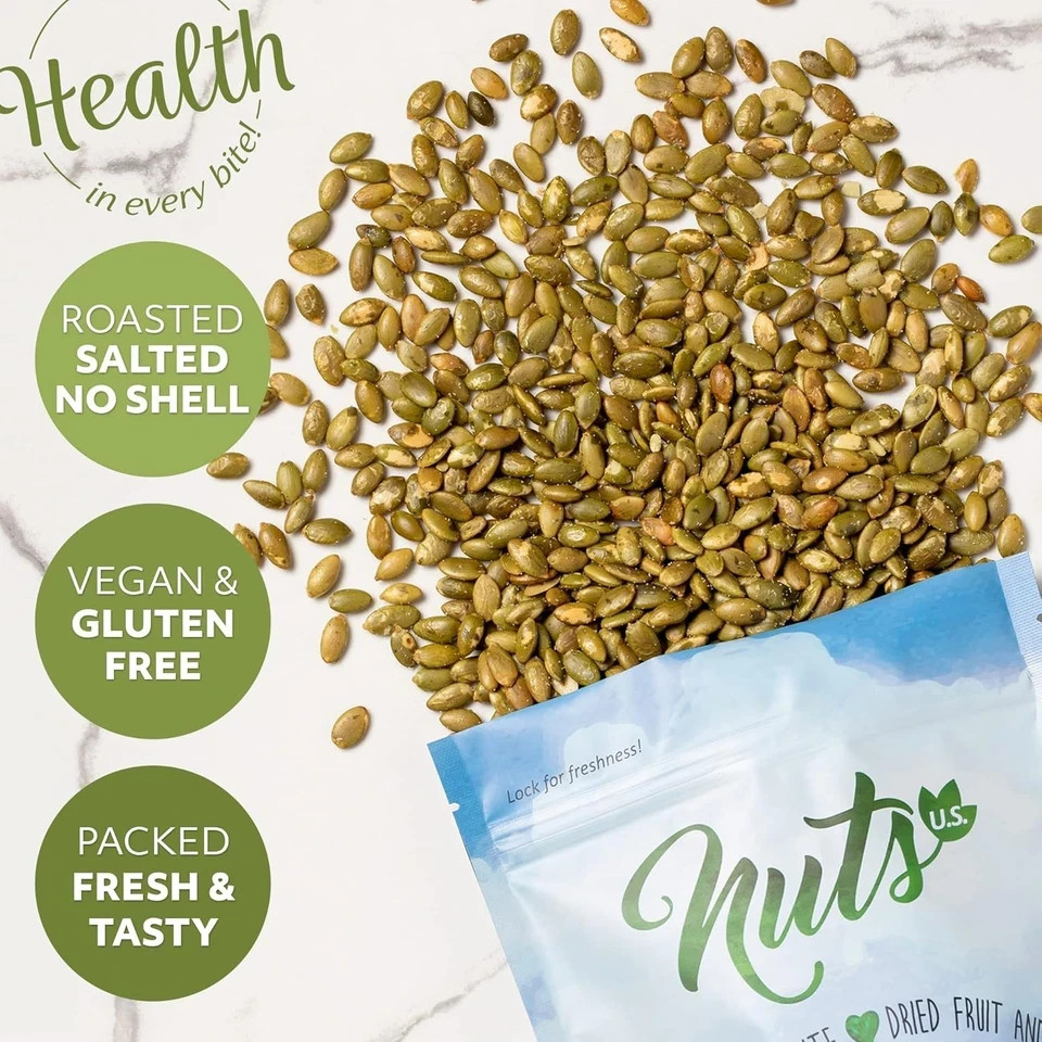 Pumpkin Seeds (Pepitas) | Roasted and Salted | No Shell | Vegan (3 LB)