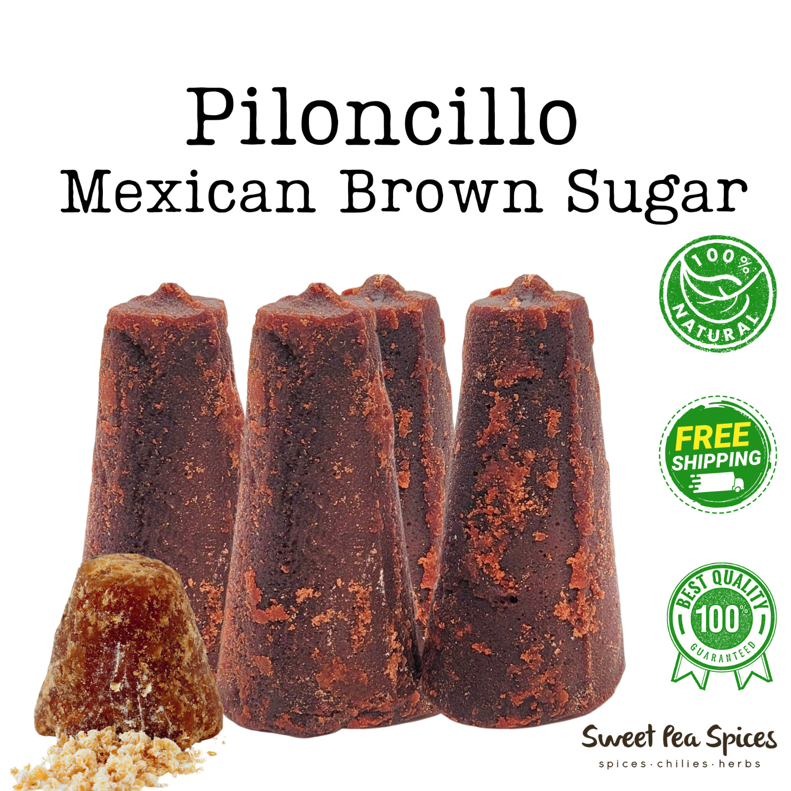 Piloncillo Panela, Brown Cane Sugar Cone 2 Lb Mexican Brown Sugar -Pack of 4
