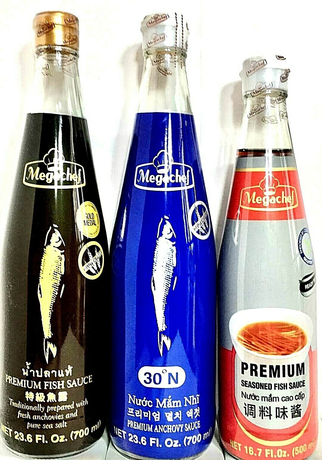 MegaChef (1 Premium Fish Sauce,1 Premium Anchovy Sauce,1 Premium Seasoned Fish S