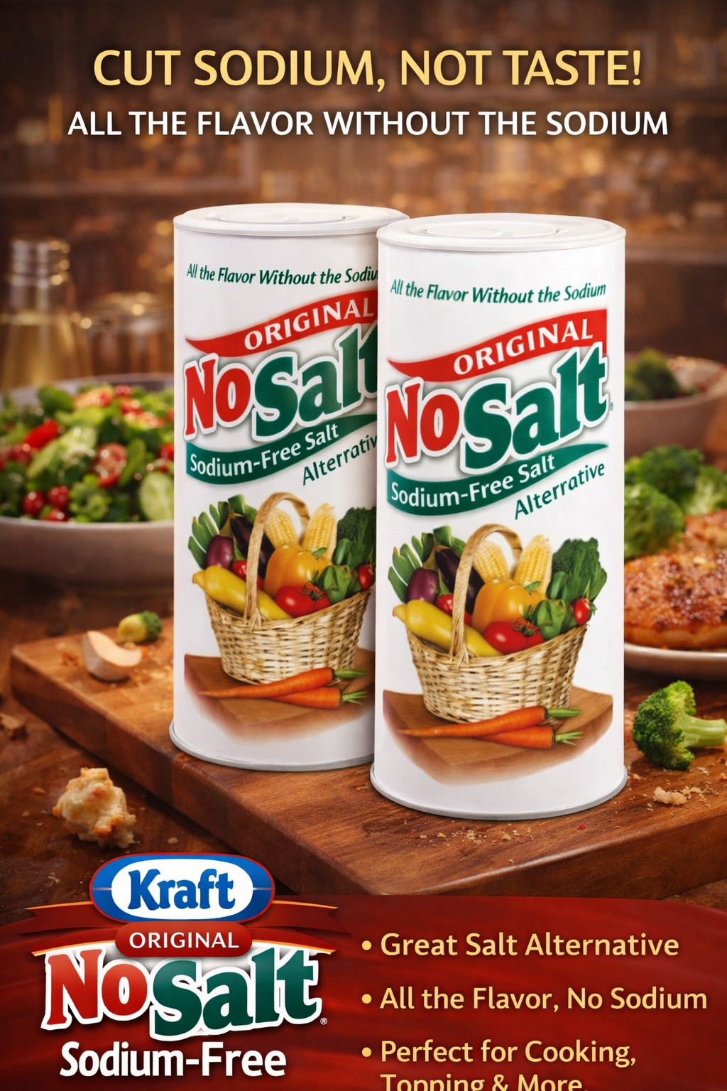 NoSalt Original Sodium-Free Salt Alternative 2 Bottle Pack