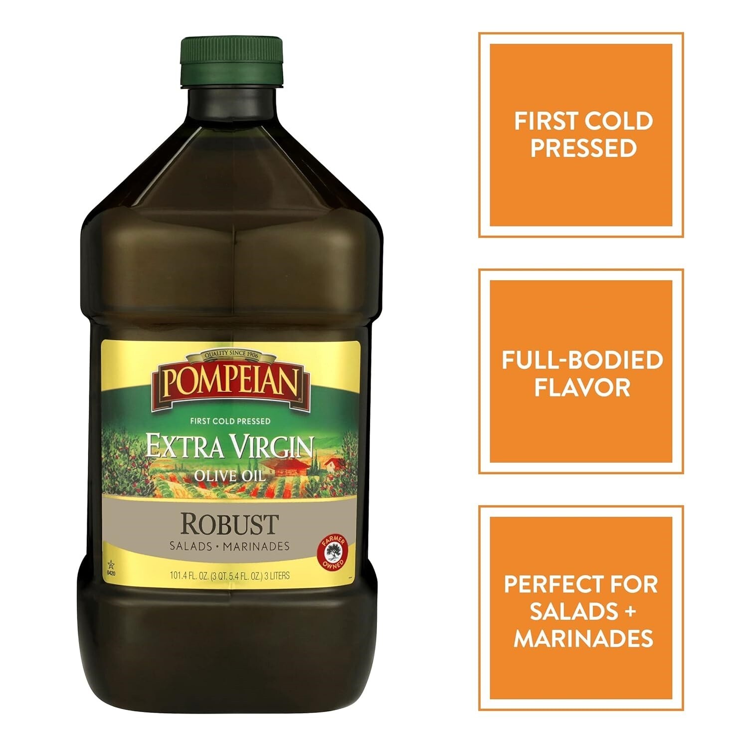 Pompeian Robust Extra Virgin Olive Oil – 101 fl oz