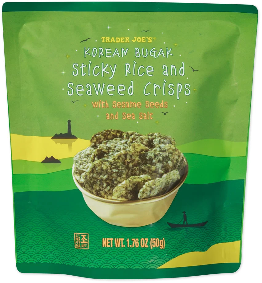 Trader Joe’s 1.76oz KOREAN BUGAK Sticky Rice and Seaweed Crisps Sea Salt BB 9/26