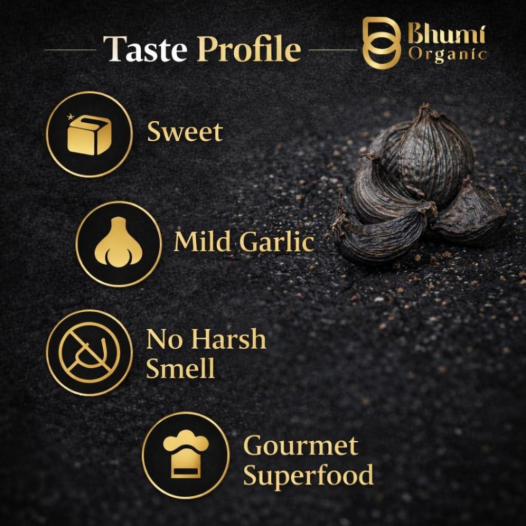 Bhumi Organic Black Garlic Cloves 100g Ready to Eat Healthy Food Pack
