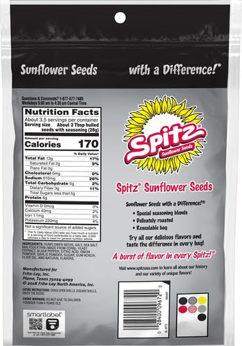 Spitz Cracked Pepper Flavored Sunflower Seeds 6oz Pack of 1 Nut and Seed Snack