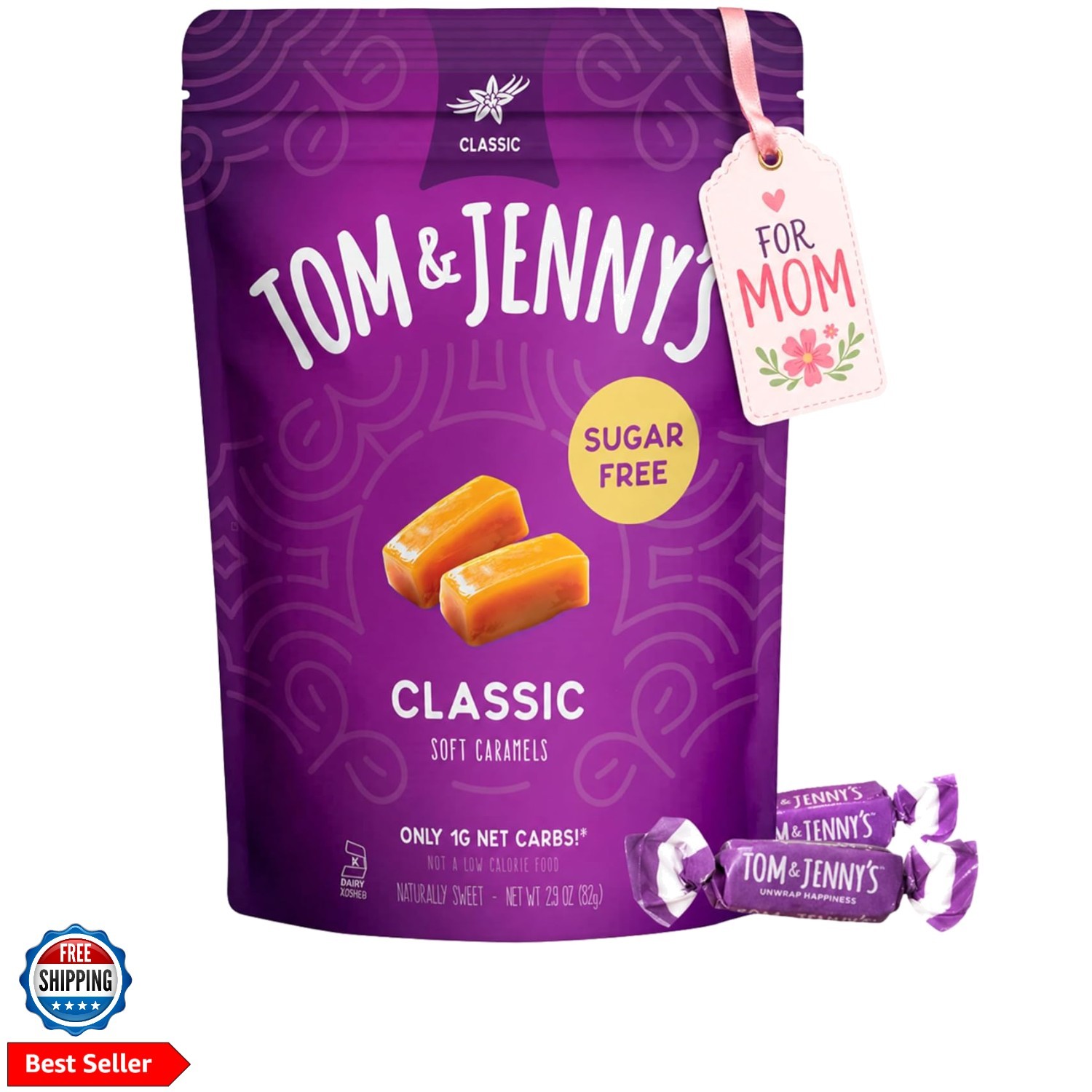 Sugar Free Caramel – Individually Wrapped Sugar Free Candy – Zero Sugar Keto …