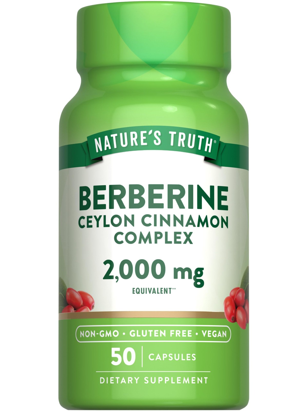 Nature’s Truth Berberine with Ceylon Cinnamon Complex | 50 Count (Pack of 1)