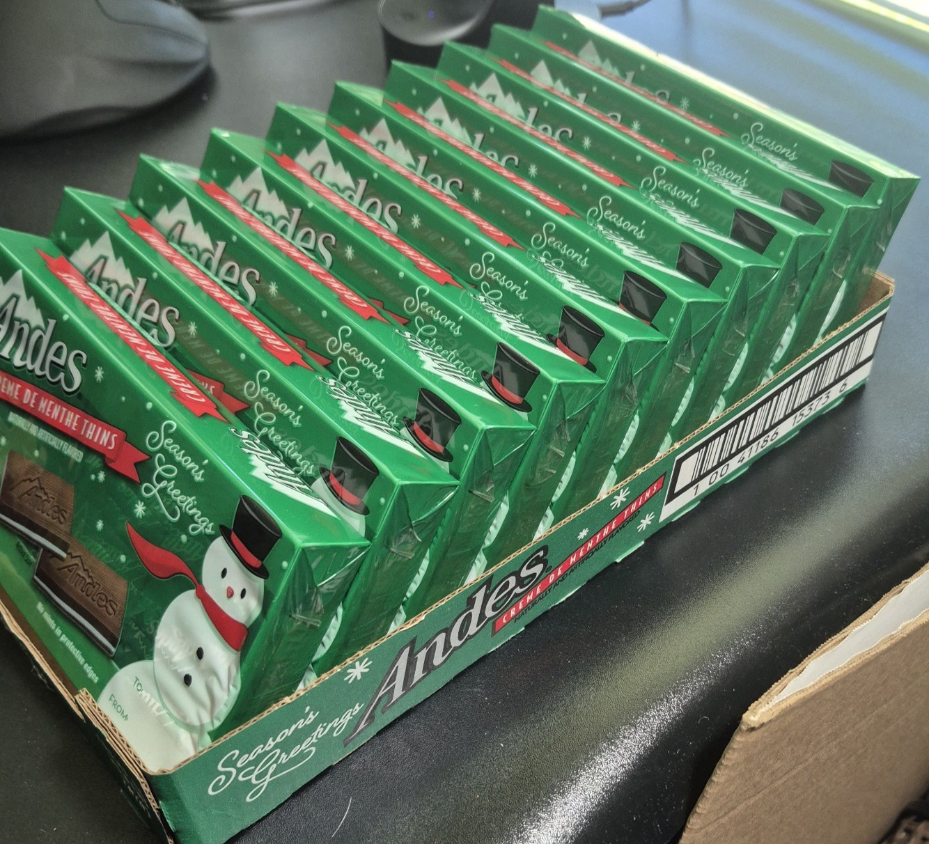 10 Andes Creme De Mint Thins Chocolate Candy Boxes 4.67 oz Each, 280 Pieces
