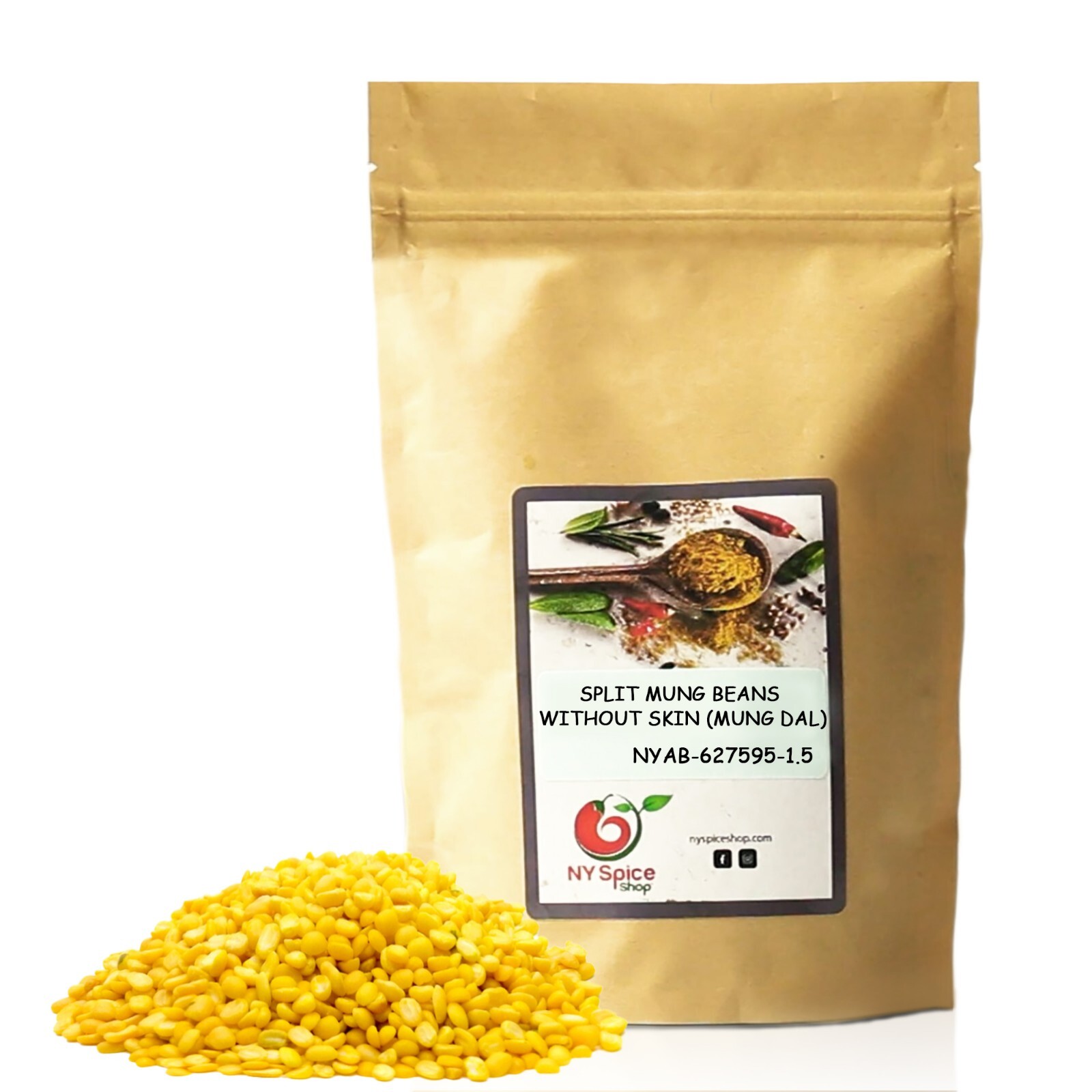 Split Mung Beans Without Skin Item Weight 1.5lb-5lb Jar
