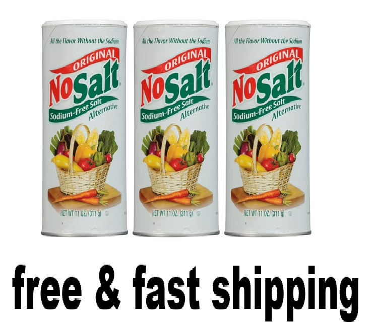 (3 pack) NoSalt Original Sodium-Free Salt Alternative, 11.0 oz Bottle