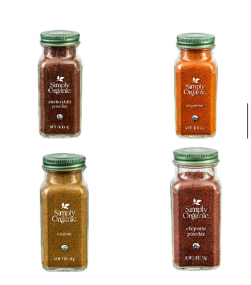 Simply Organic Spice Set 4 Pack Taco Seasoning Kit Cumin Chipotle Ancho Cayenne