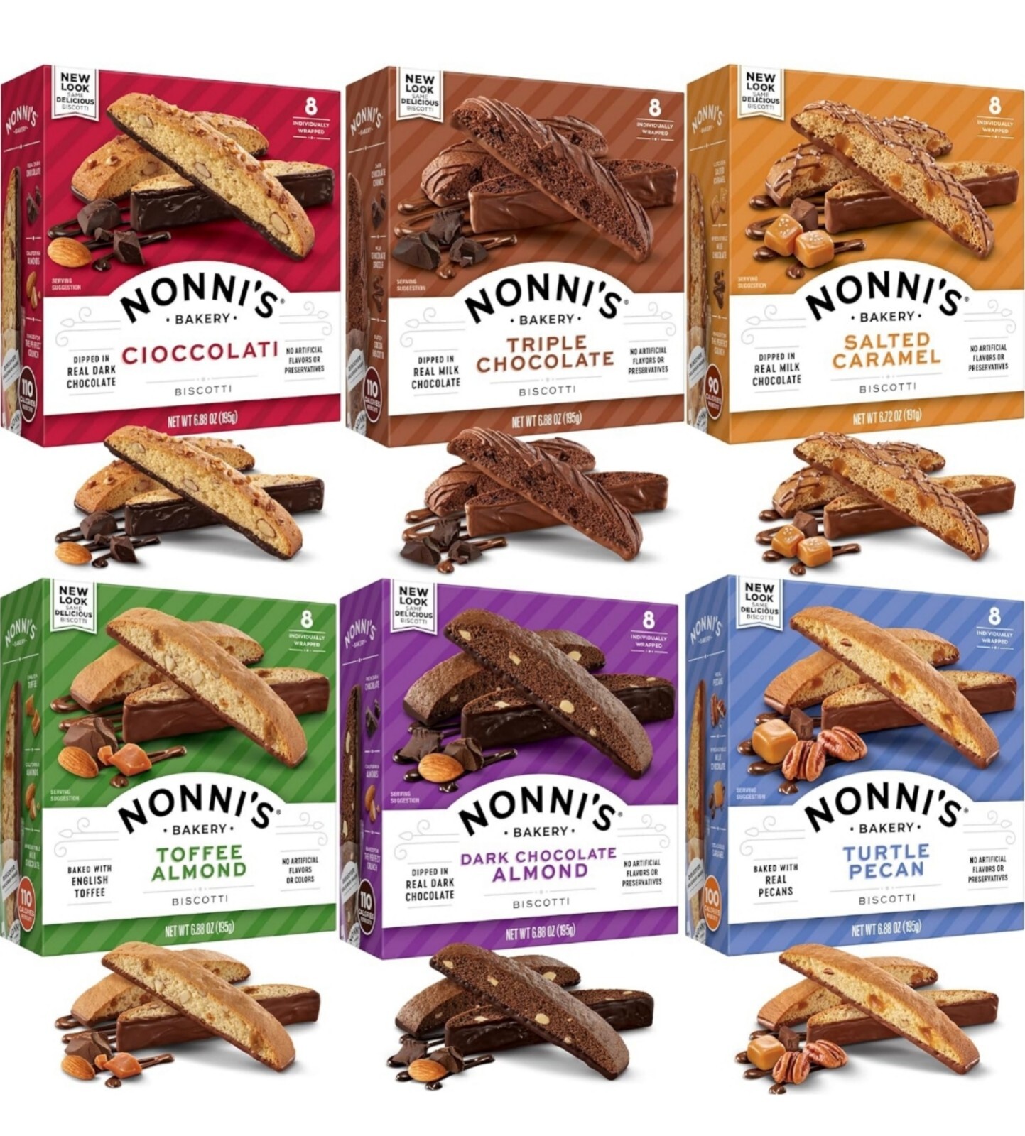 Nonni’s Italian Biscotti Variety Pack – 6 Assorted Flavors – Holiday Snacks