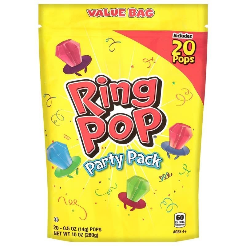 Ring Pop Candy Lollipops – 20 Ct Variety Pack in Assorted Fruity Flavors – Full