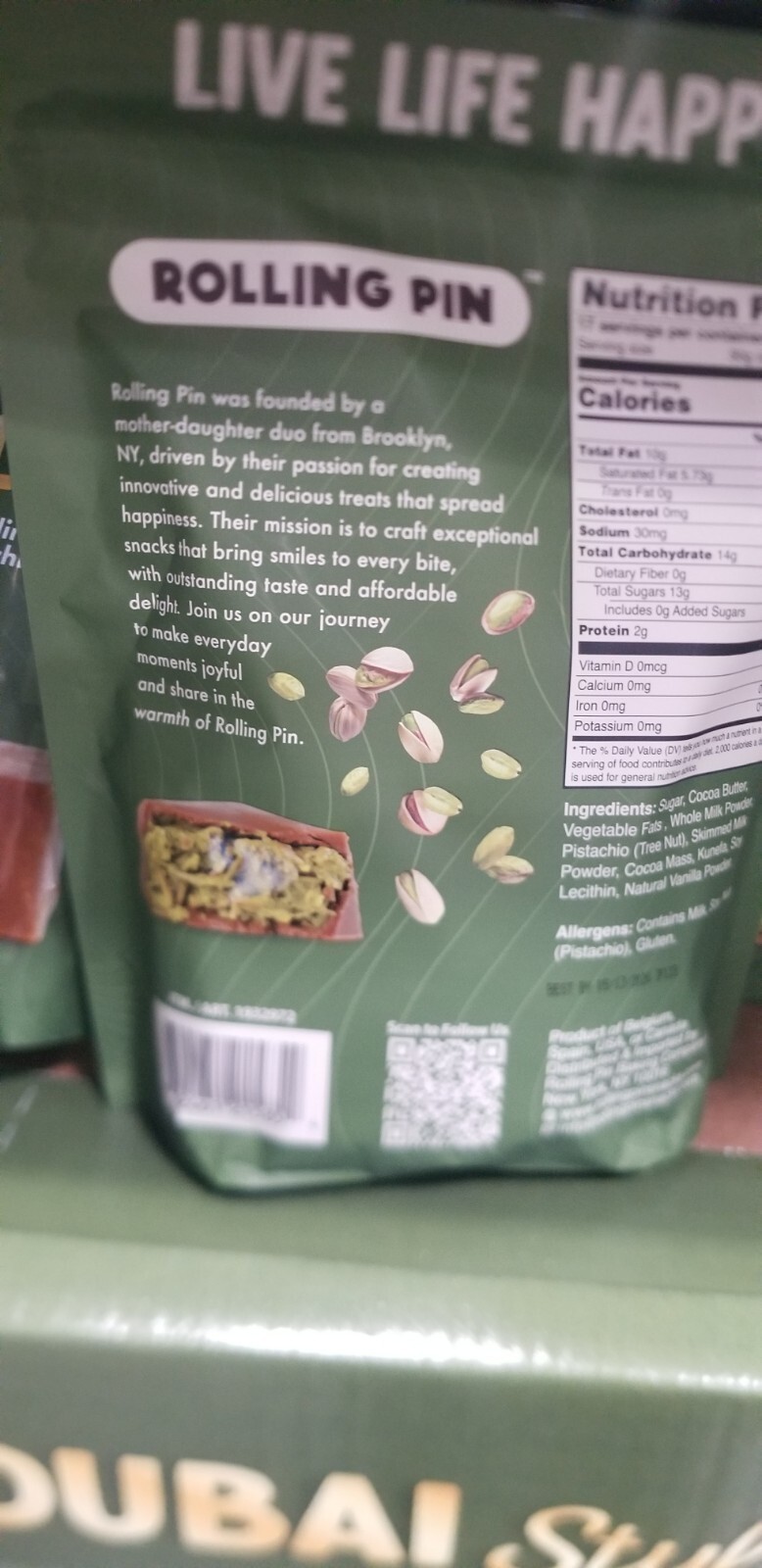 DUBAI STYLE Milk Chocolate with Pistachio & Kadaif 17,64*(500g) 9/2026*