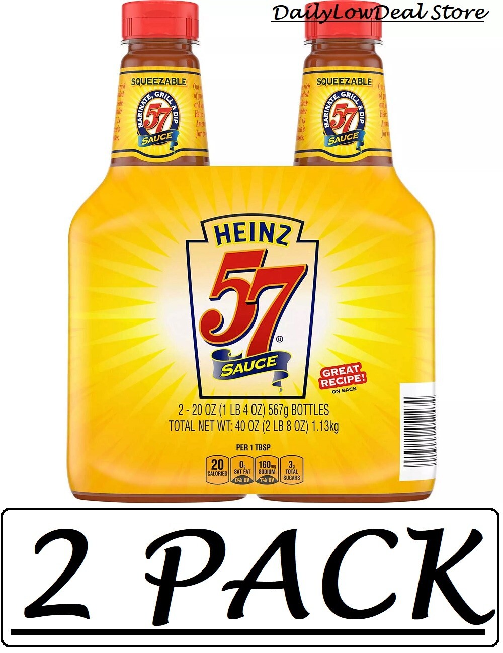 2 PACK – Heinz 57 Sauce 20 oz Each (Total 40 oz)
