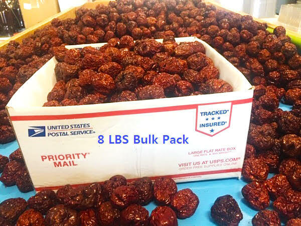 100% ORGANIC Dried Jujube Date California Grown 대추 Hong Zao 紅棗 táo tàu