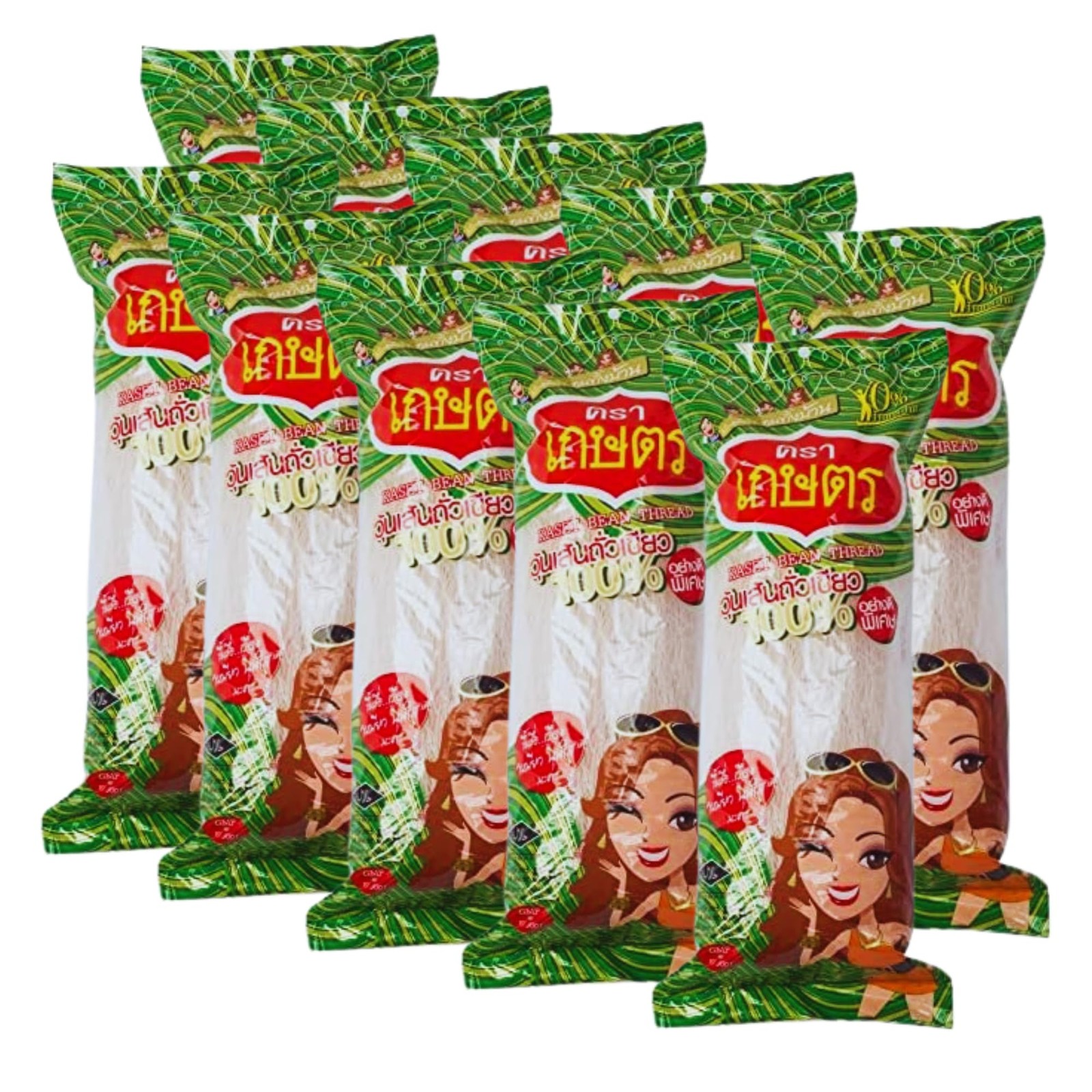 Kaset Bean Thread Glass Noodle 400 Grams (40 X 1.41 Ounce (Pack of 10)