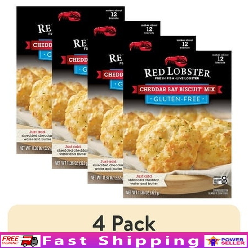 Gluten Free Cheddar Bay Biscuit Mix 4 Pack W/ Garlic Herb Seasoning 11.36 Oz New
